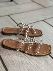 Hawaii Diamond Stones Nude Sandals