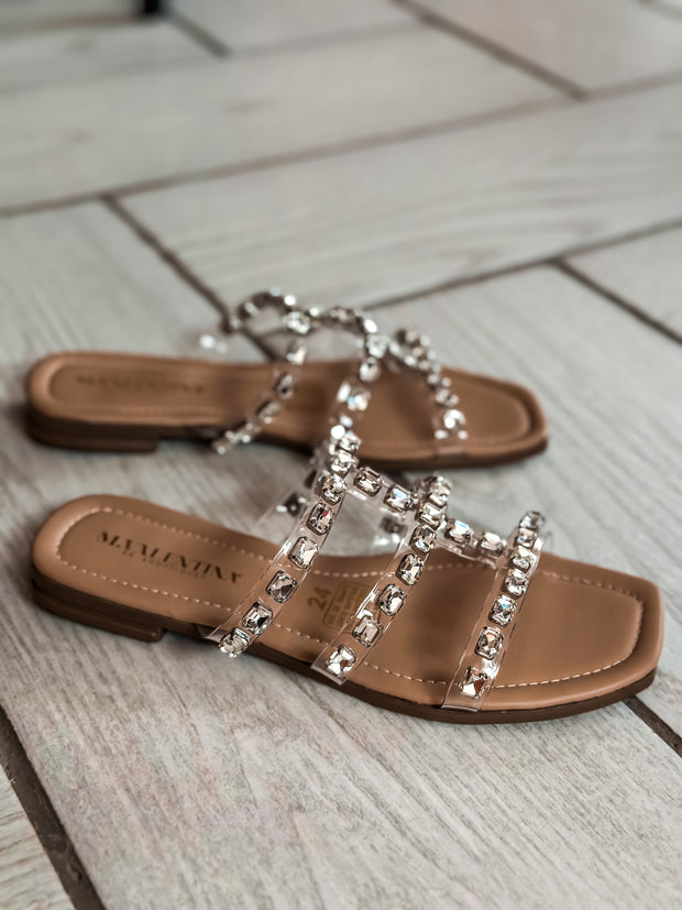 Hawaii Diamond Stones Nude Sandals