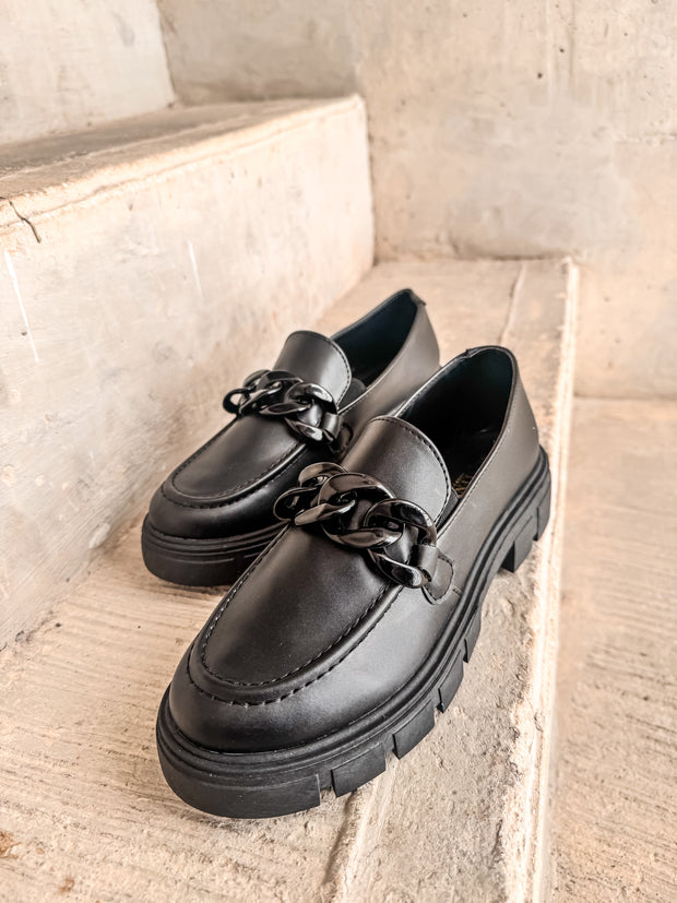Columbia Black Matte Loafers