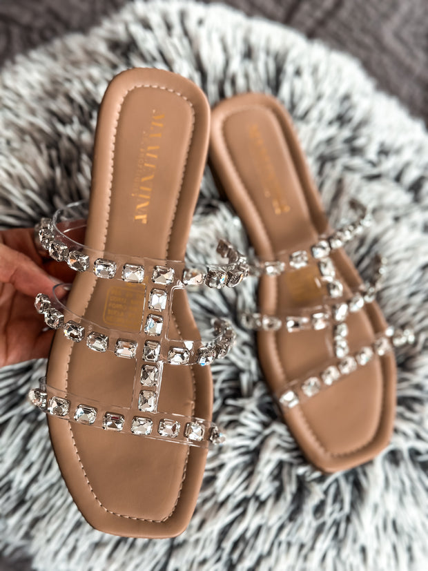 Hawaii Diamond Stones Nude Sandals