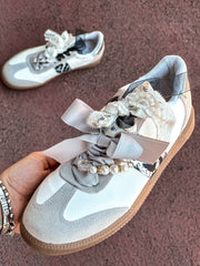 Leopard Charms Grey Sneakers