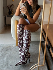 Greta Cow Print boots