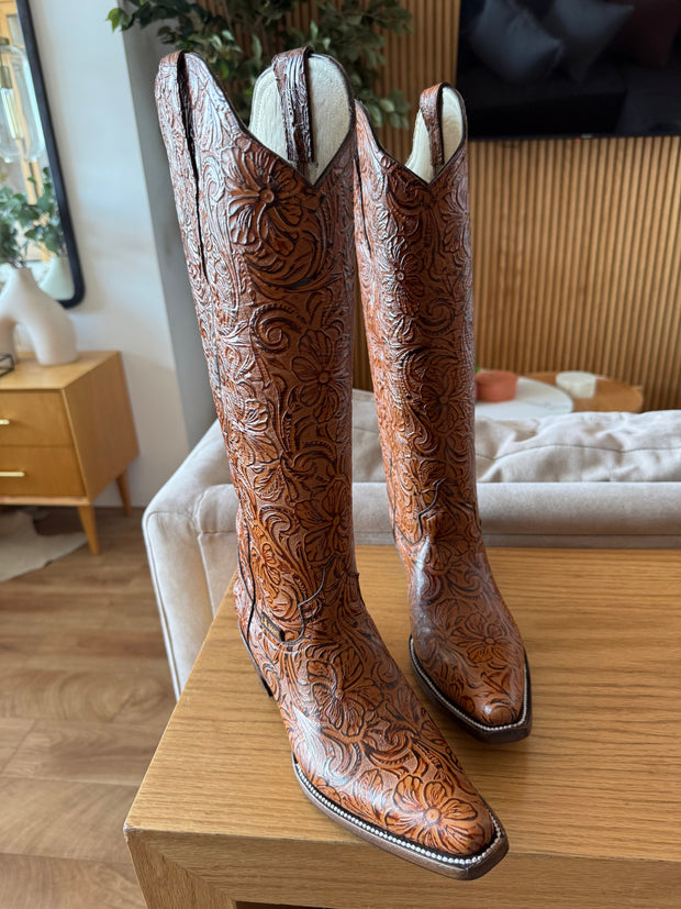 Ranch Boots Camel Cincelado