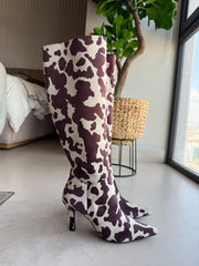 Greta Cow Print boots