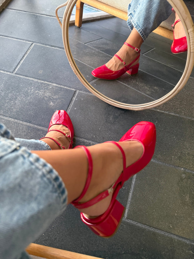 Mia Heels Mary Jane Tacón mini Rojo