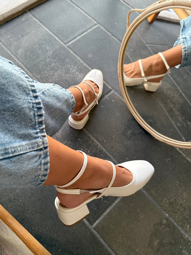 Mia Heels Mary Jane Tacón mini Ivory