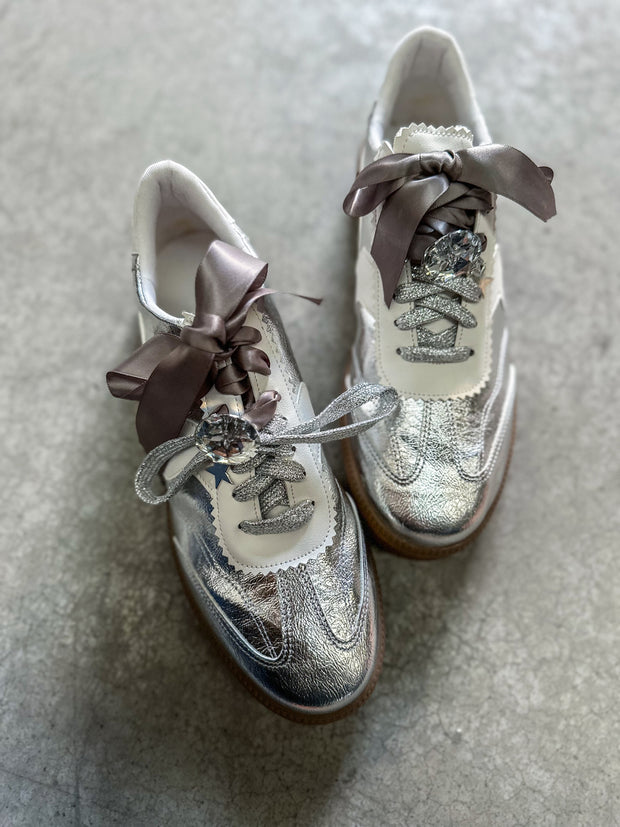 Zebra Charming Silver Sneakers