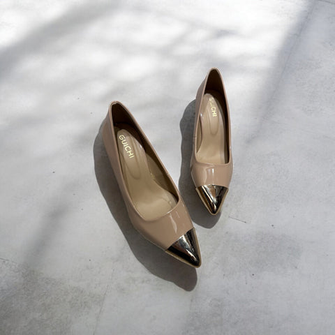 Brisa Nude Gold heels