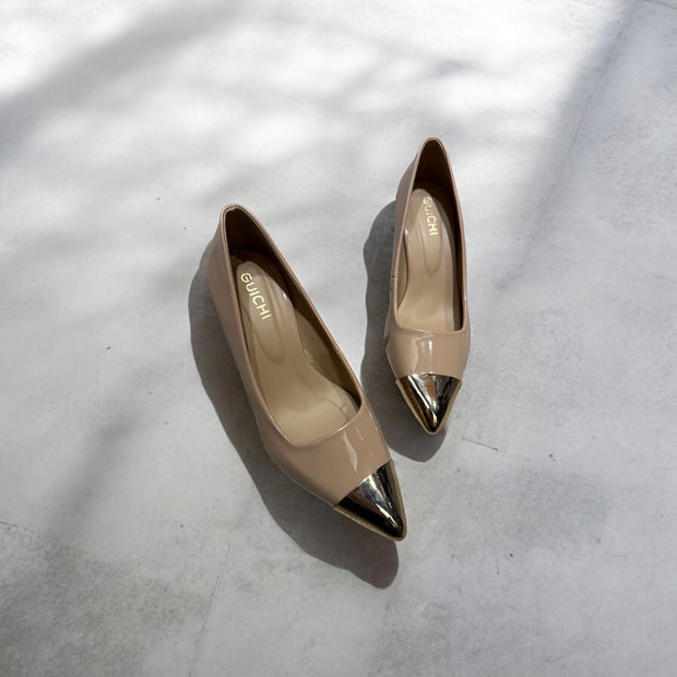 Brisa Nude Gold heels