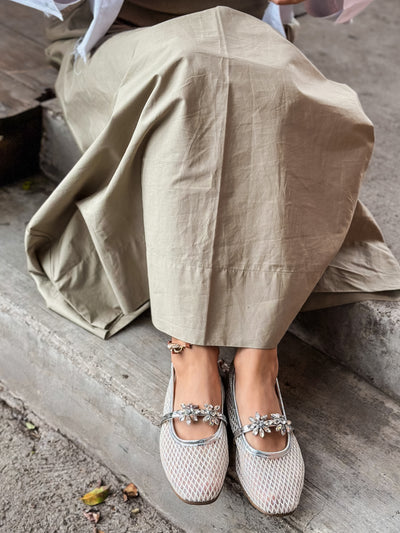 Roby Flower Silver Flats