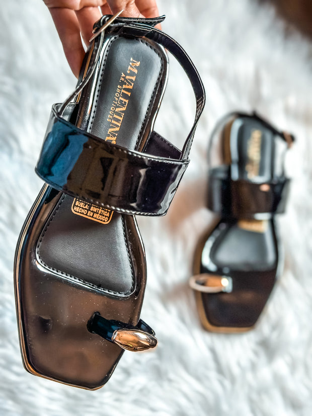 Borel Black Sandals