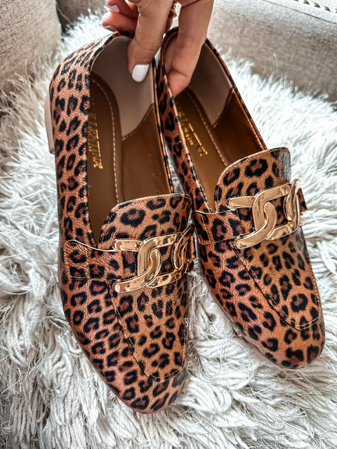 Ina Gold Cheetah Flats