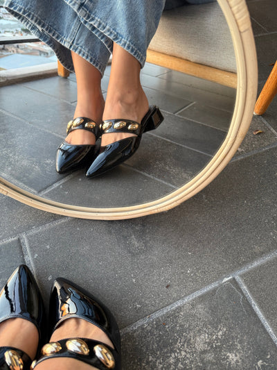 Mia Heels con cinto Tacón mini Negro