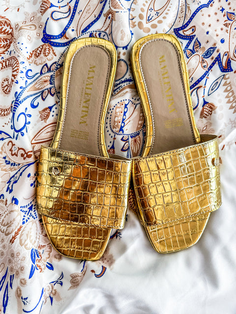 Palm Coco Metal Gold Sandals