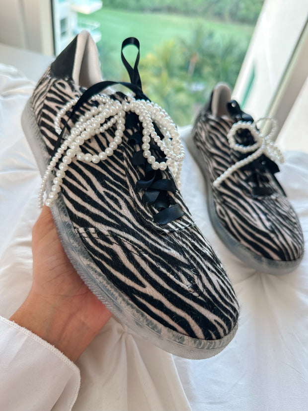 Zebra Print Charms Sneakers