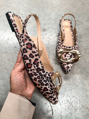Lisboa Leopard Slingback Flats