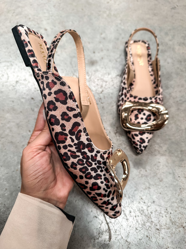 Lisboa Leopard Slingback Flats