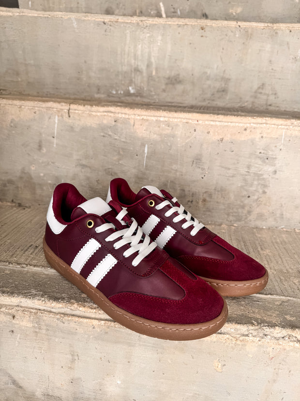 Sporty Valentina Burgundy Sneakers