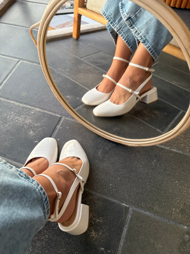 Mia Heels Mary Jane Tacón mini Ivory