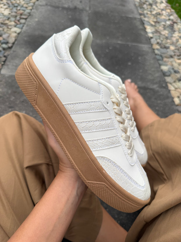 Beige snake tipo piel Sneakers Sporty