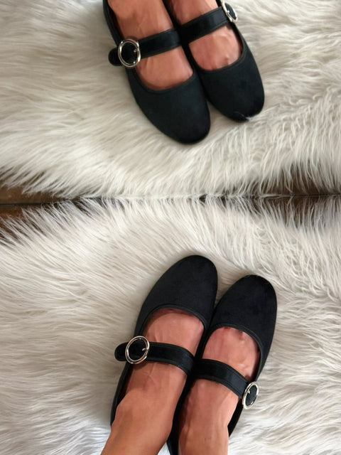 Baltimore Strap Black Flats