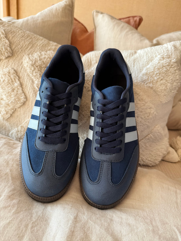 Sporty Blue Soft Blue Stripes Sneakers