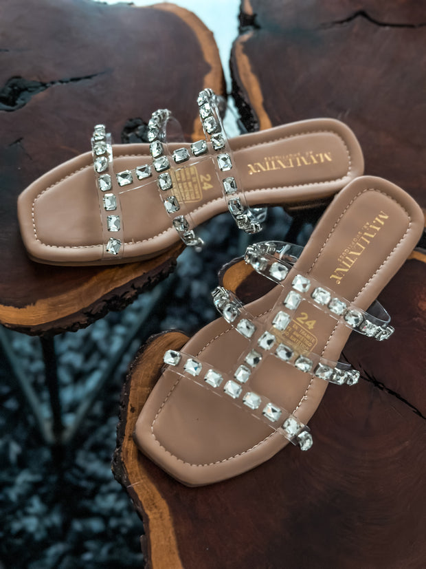 Hawaii Diamond Stones Nude Sandals