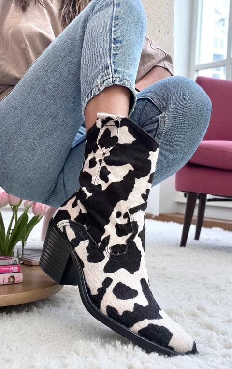 Cow Black & White Boots