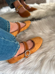 Baltimore Strap Brownish Orange Flats