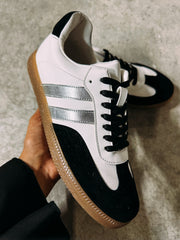 Sporty Valentina Black & Silver Sneakers