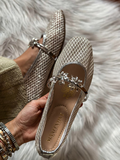 Roby Flower Silver Flats