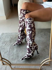 Greta Cow Print boots