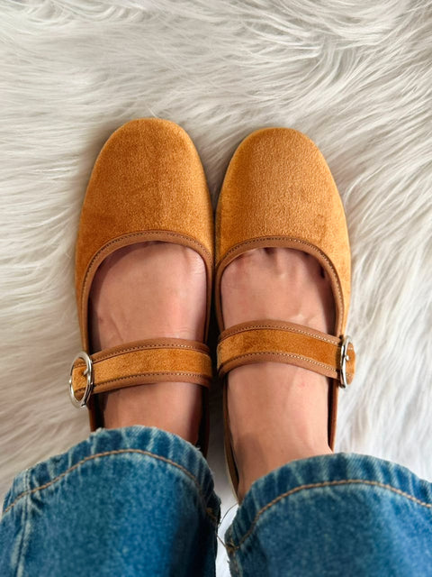 Baltimore Strap Brownish Orange Flats
