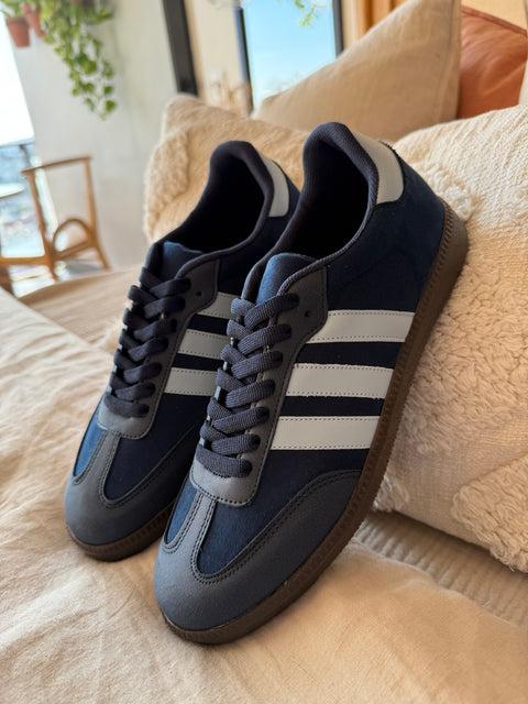 Sporty Blue Soft Blue Stripes Sneakers