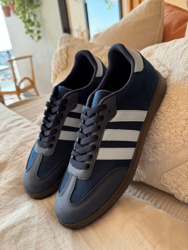 Sporty Blue Soft Blue Stripes Sneakers