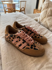 Sporty Leopard Sneakers Pink Laces