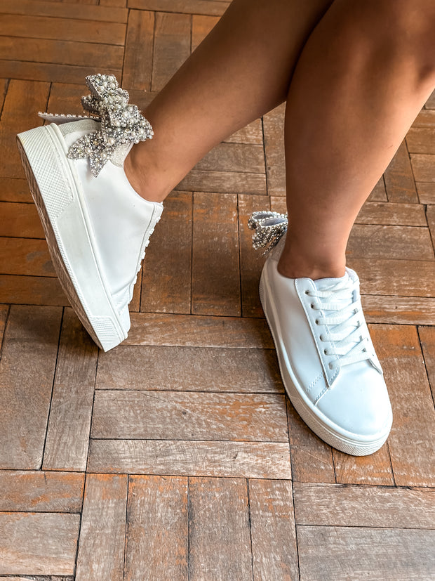 Reno Silver Bow Sneakers