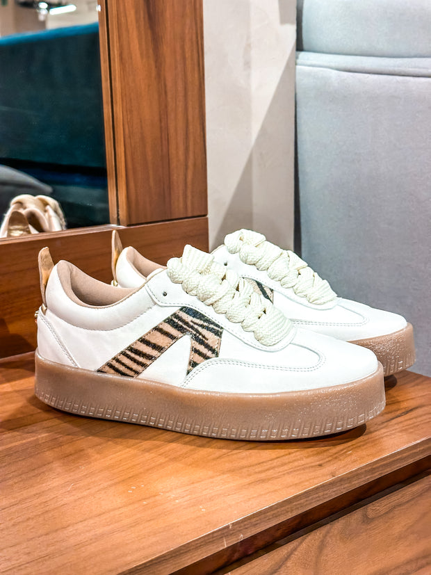Bianchi White Zebra Sneakers