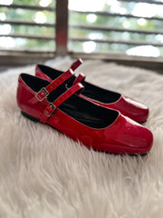 Alexandra Shiny Red Flats
