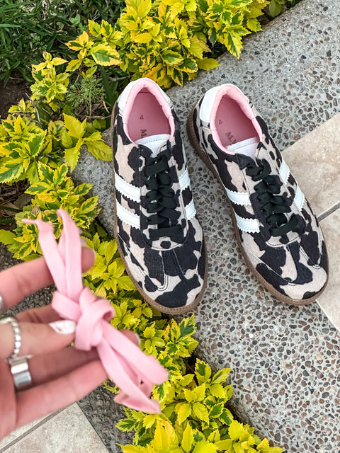 Sporty Valentina Cow Print Sneakers