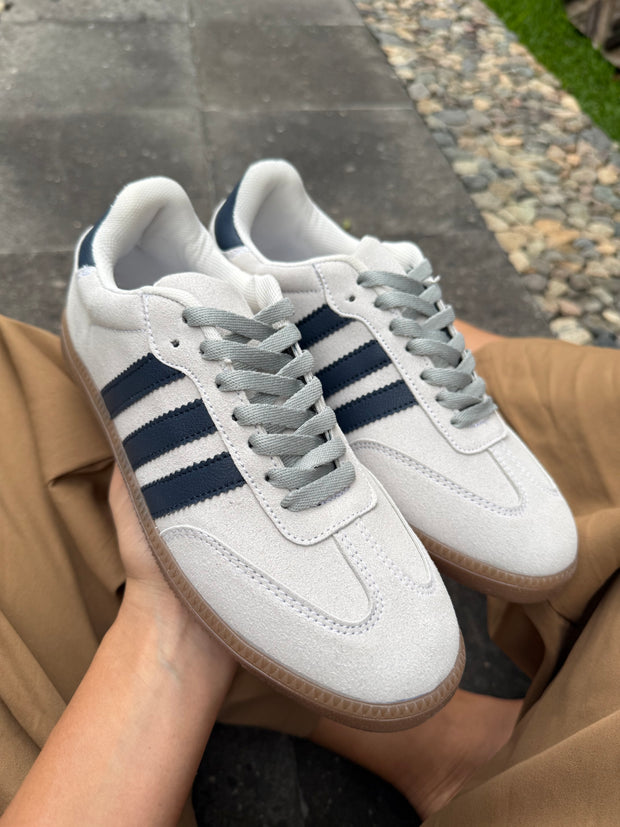Franjas Azules tipo piel Sneakers Sporty