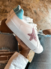 Waldorf White & Pink Glitter Star Sneakers