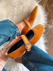 Baltimore Strap Brownish Orange Flats