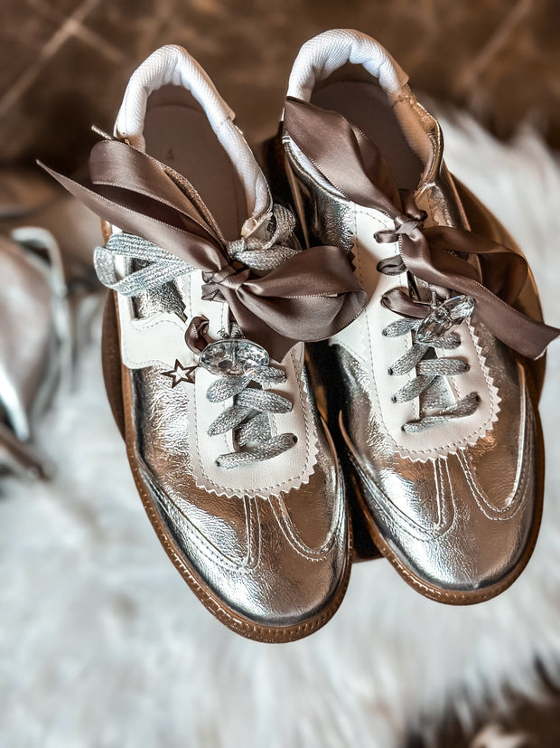 Zebra Charming Silver Sneakers