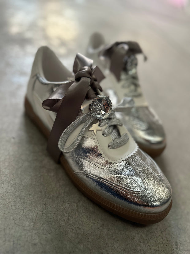 Zebra Charming Silver Sneakers
