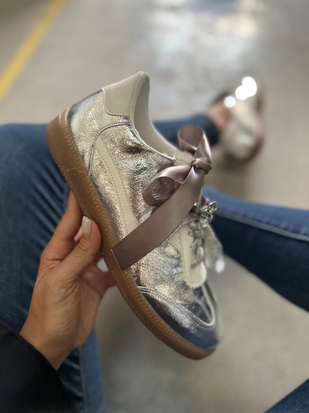 Zebra Charming Silver Sneakers