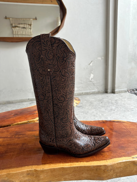 Ranch Boots Café Cincelado