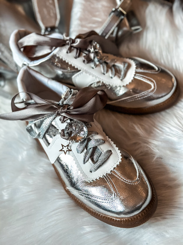 Zebra Charming Silver Sneakers