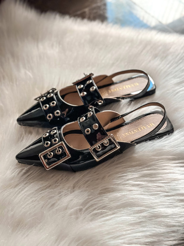 Rocket Iron Black Flats