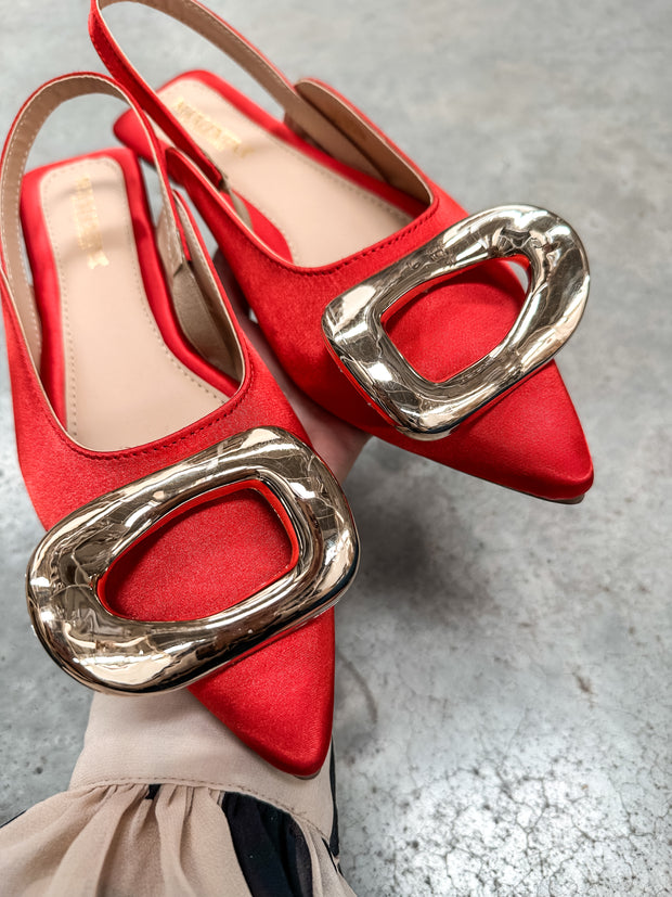 Lisboa Red Slingback Flats